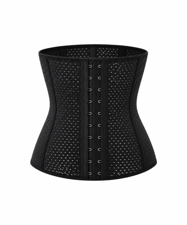 SIBOTE ST-1130 breathable 3-hook waist training girdle in black