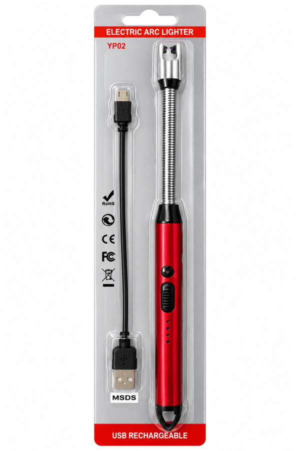 USB rechargeable electric arc lighter with flexible neck