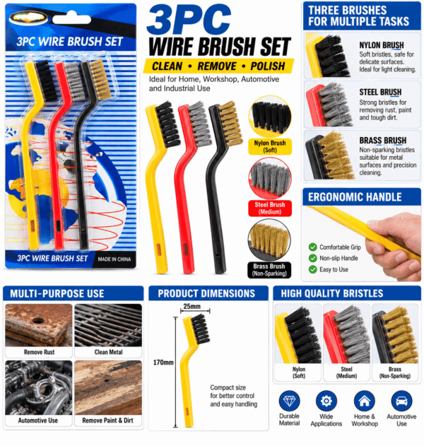 5329a093-08b5-4dd6-a684-5973687cdc05 3PC Wire Brush Set