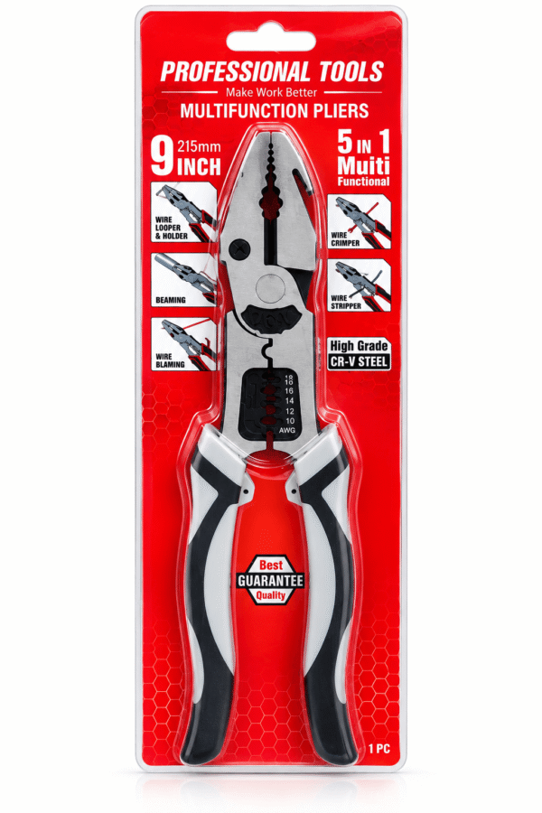 Multifunction Pliers 9 Inch 5-in-1 Wire Stripper Crimper
