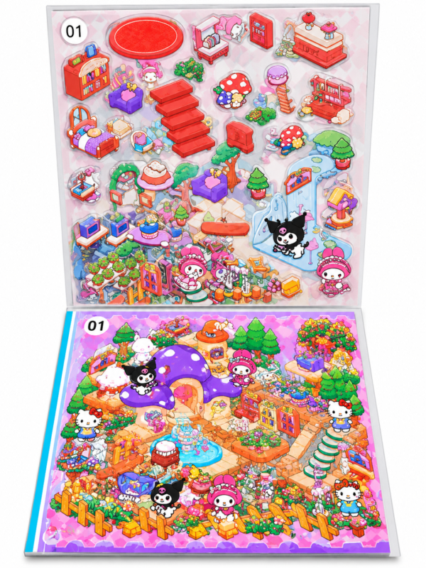 Sanrio Mini 3D Scene Sticker Book – DIY Creative Sticker Set