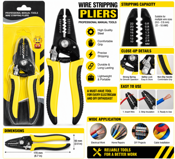 Wire Stripping Pliers – Professional Manual Cable Stripper Tool